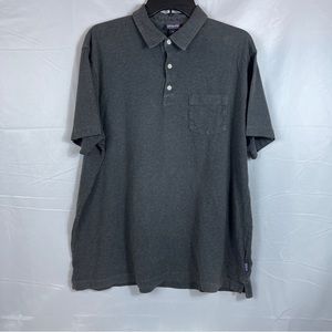Patagonia Men's Vintage Organic Cotton Gray Short Sleeve Polo Size XL Pocket
